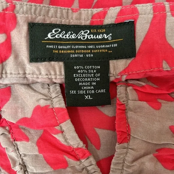 EDDIE BAUER silk blend sleeveless floral top size XL - Picture 3 of 4